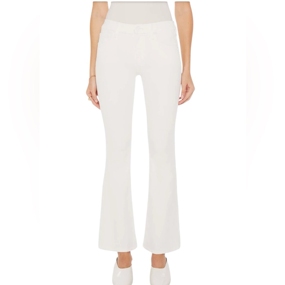 NWT Mother The Down Low Weekend Skimp white Flare high waist Jeans size 32